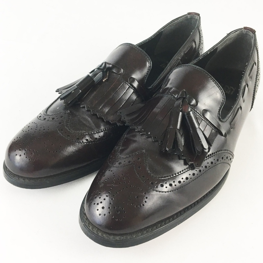 Nunn Bush Wingtip Tassel Loafers Burgundy 11D